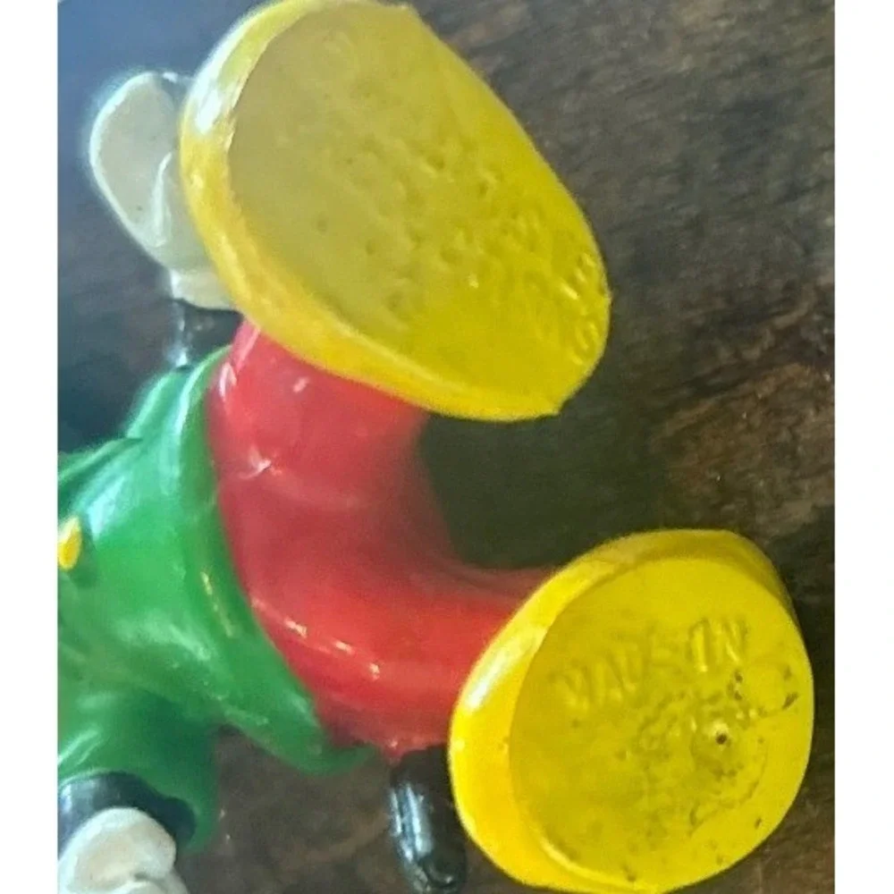 Vintage Disney Mickey Mouse Figure Green Red Yellow PVC Toy Kids Retro‎ 70s 80s